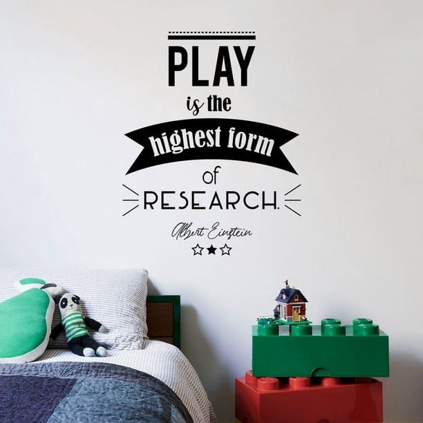 Albert Einstein Quotes Vinyl Wall Decal Nursing Room Kids Décor ZSSZ Play The Highest Form of Research 